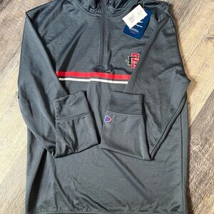 SDSU Athletic Champion Gray and Red Lightweight 1/4 Zip Jacket